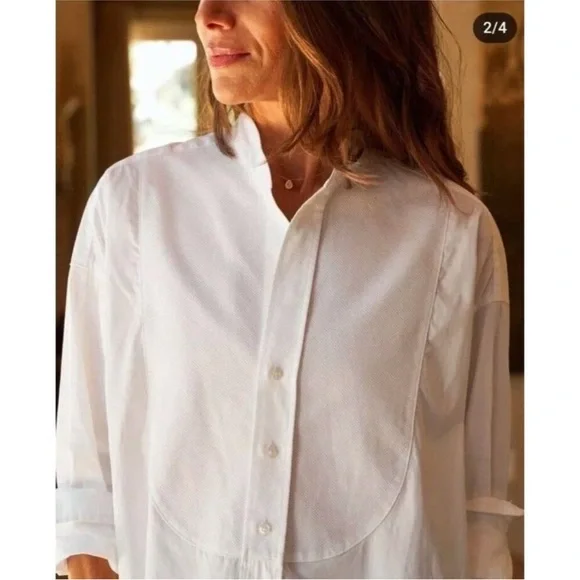 Frank & Eileen Victoria Large Oversized Tuxedo Button Up Shirt - Picture 4 of 5